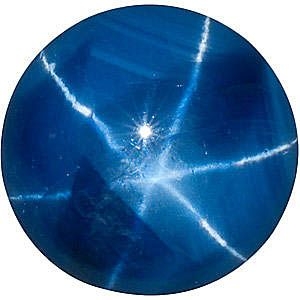 Синтетический звездчатый сапфир оптом, синий, огранка круг