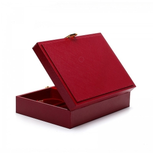 Красная шкатулка для ювелирных изделий, 18,5*13,3*5 см
