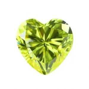Зеленое яблоко фианиты №17 оптом, огранка сердце