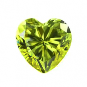 Зеленое яблоко фианиты №18 оптом, огранка сердце