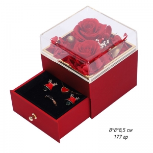 Подарочная коробка "Роза" для украшений, 8*8*8,5 см