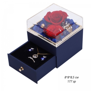 Подарочная коробка "Роза" для украшений, 8*8*8,5 см